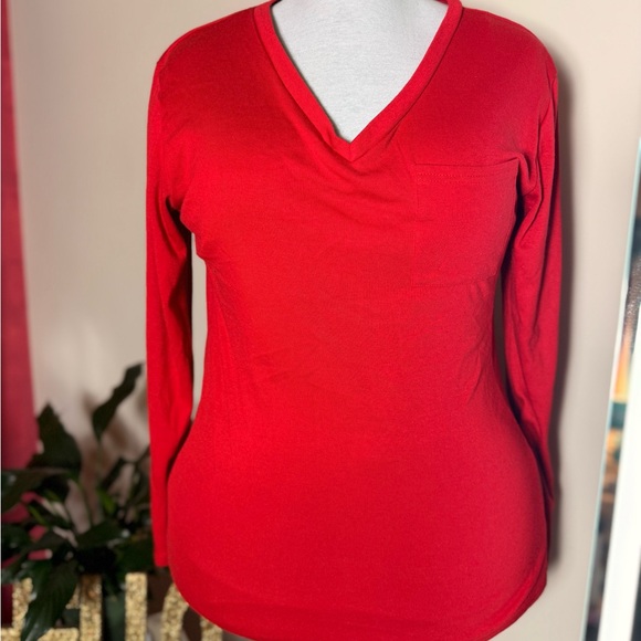 Tops - Women's Red V-Neck Top